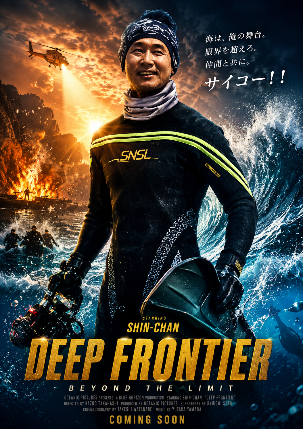 Deep Frontier 映画ポスター風ダイバー