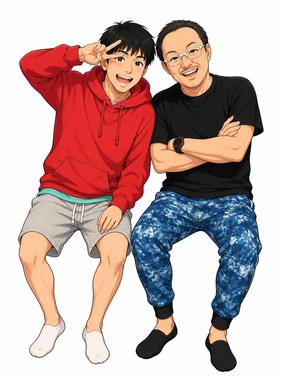 親子の記念イラスト