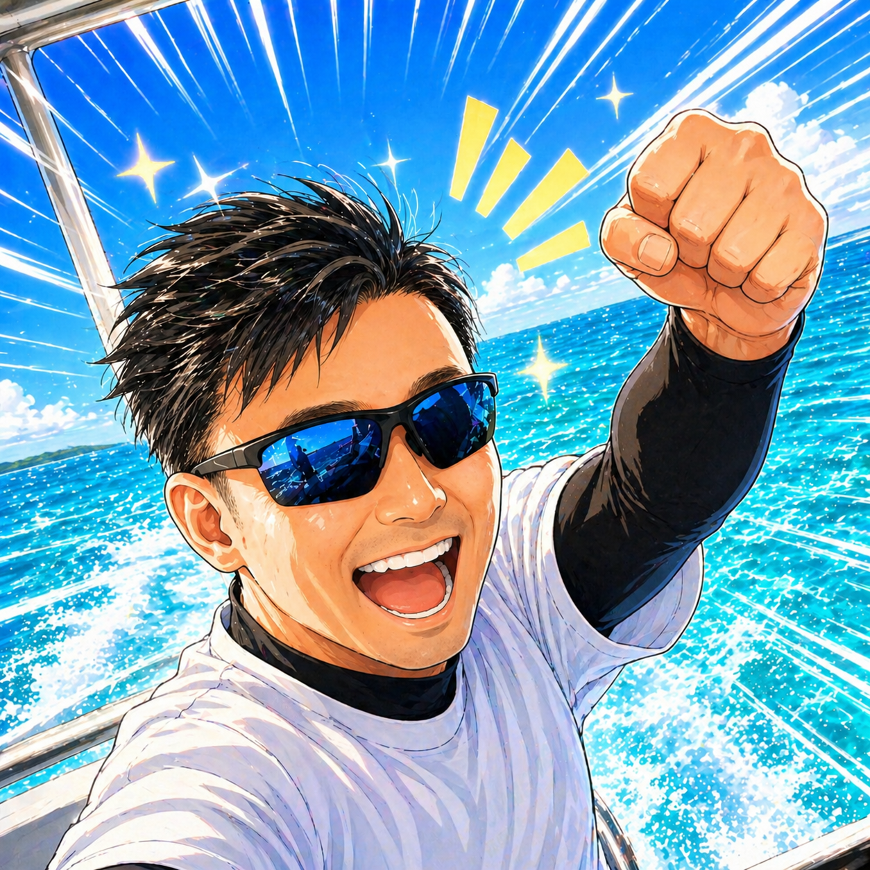 海・元気イラスト